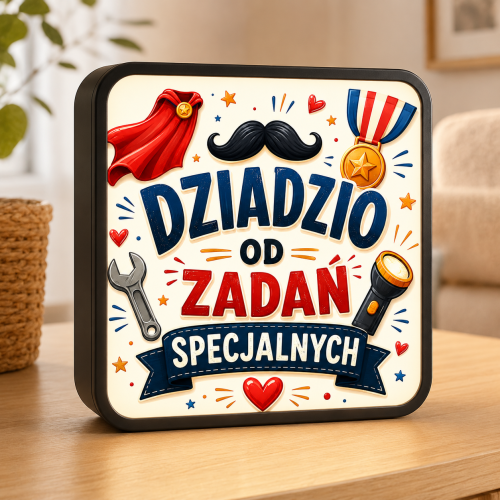 LUMIBOX dekoracyjny, pomysł na prezent, lampka dekoracyjna led z własnym wzorem zdjęciem napisem