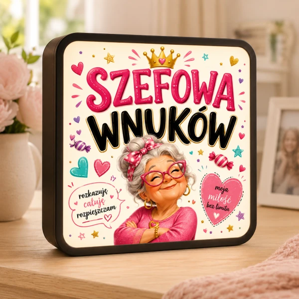 LUMIBOX dekoracyjny, pomysł na prezent, lampka dekoracyjna led z własnym wzorem zdjęciem napisem