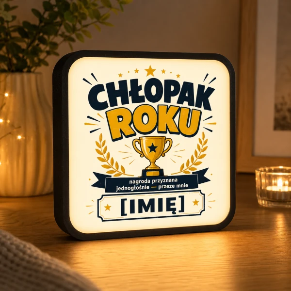 LUMIBOX dekoracyjny, pomysł na prezent, lampka dekoracyjna led z własnym wzorem zdjęciem napisem