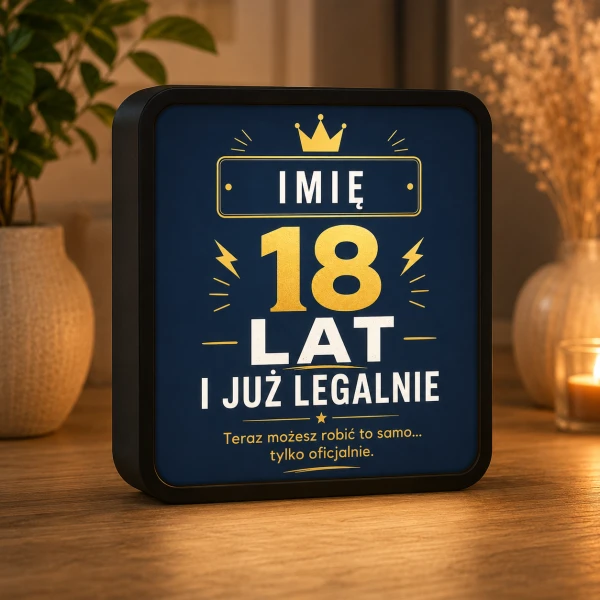 LUMIBOX dekoracyjny, pomysł na prezent, lampka dekoracyjna led z własnym wzorem zdjęciem napisem