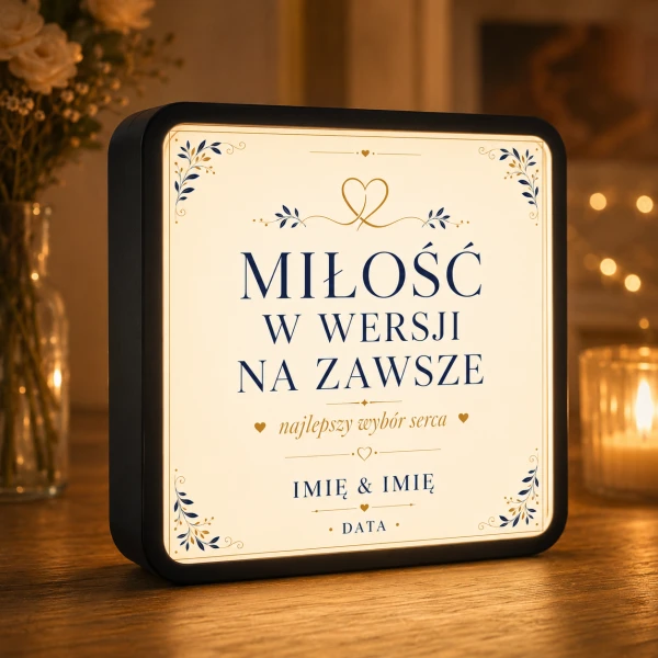 LUMIBOX dekoracyjny, pomysł na prezent, lampka dekoracyjna led z własnym wzorem zdjęciem napisem