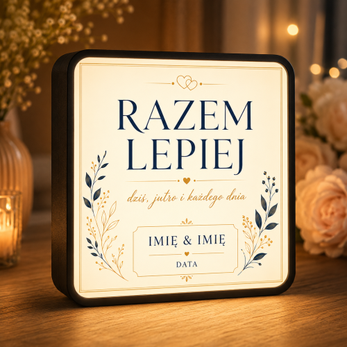 LUMIBOX dekoracyjny, pomysł na prezent, lampka dekoracyjna led z własnym wzorem zdjęciem napisem