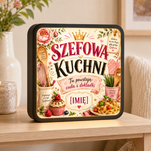 LUMIBOX dekoracyjny, pomysł na prezent, lampka dekoracyjna led z własnym wzorem zdjęciem napisem