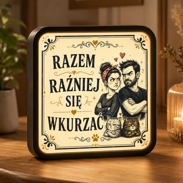 LUMIBOX dekoracyjny, pomysł na prezent, lampka dekoracyjna led z własnym wzorem zdjęciem napisem