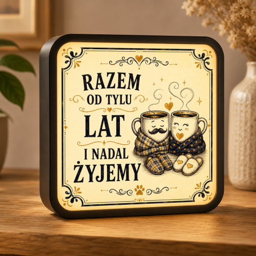 LUMIBOX dekoracyjny, pomysł na prezent, lampka dekoracyjna led z własnym wzorem zdjęciem napisem
